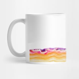 Abstract endless background, red orange agate slice striped mineral Mug